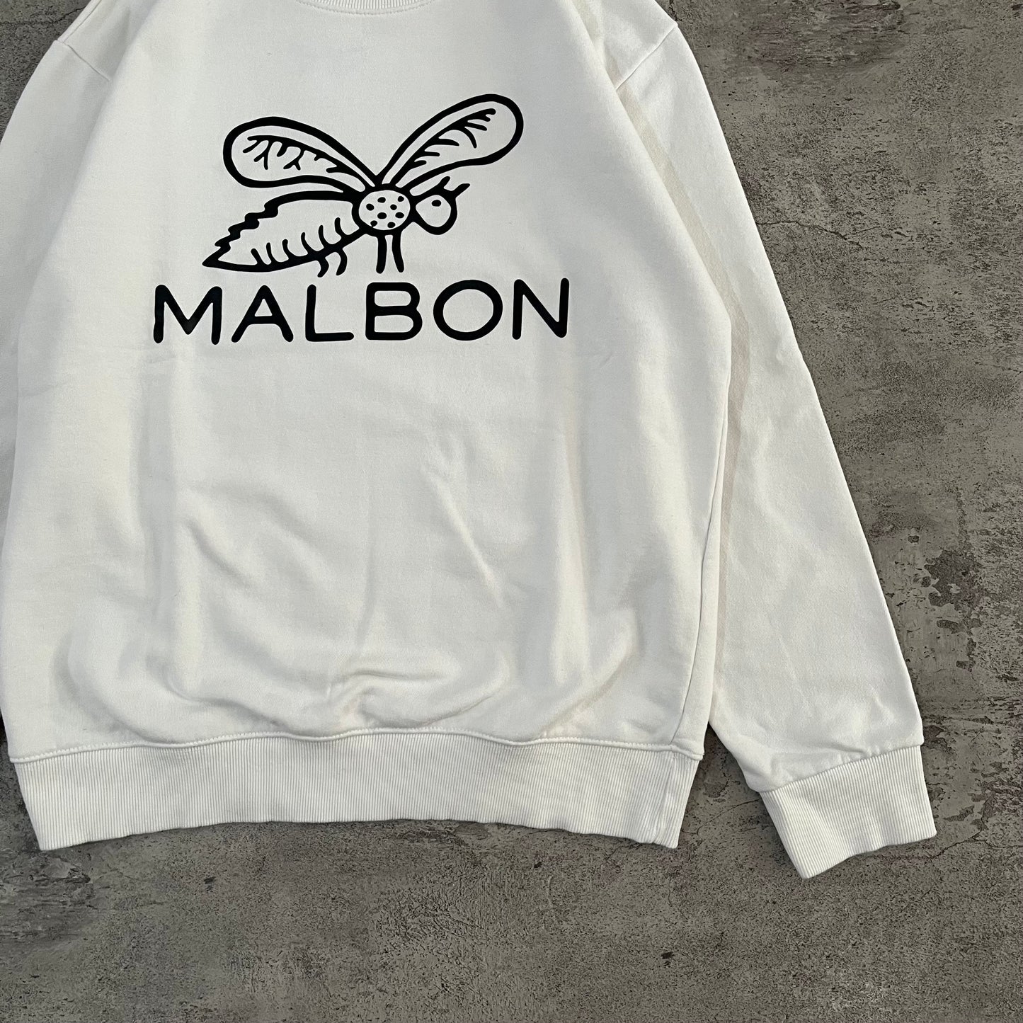 MALBON Stinger Logo Crewneck - White