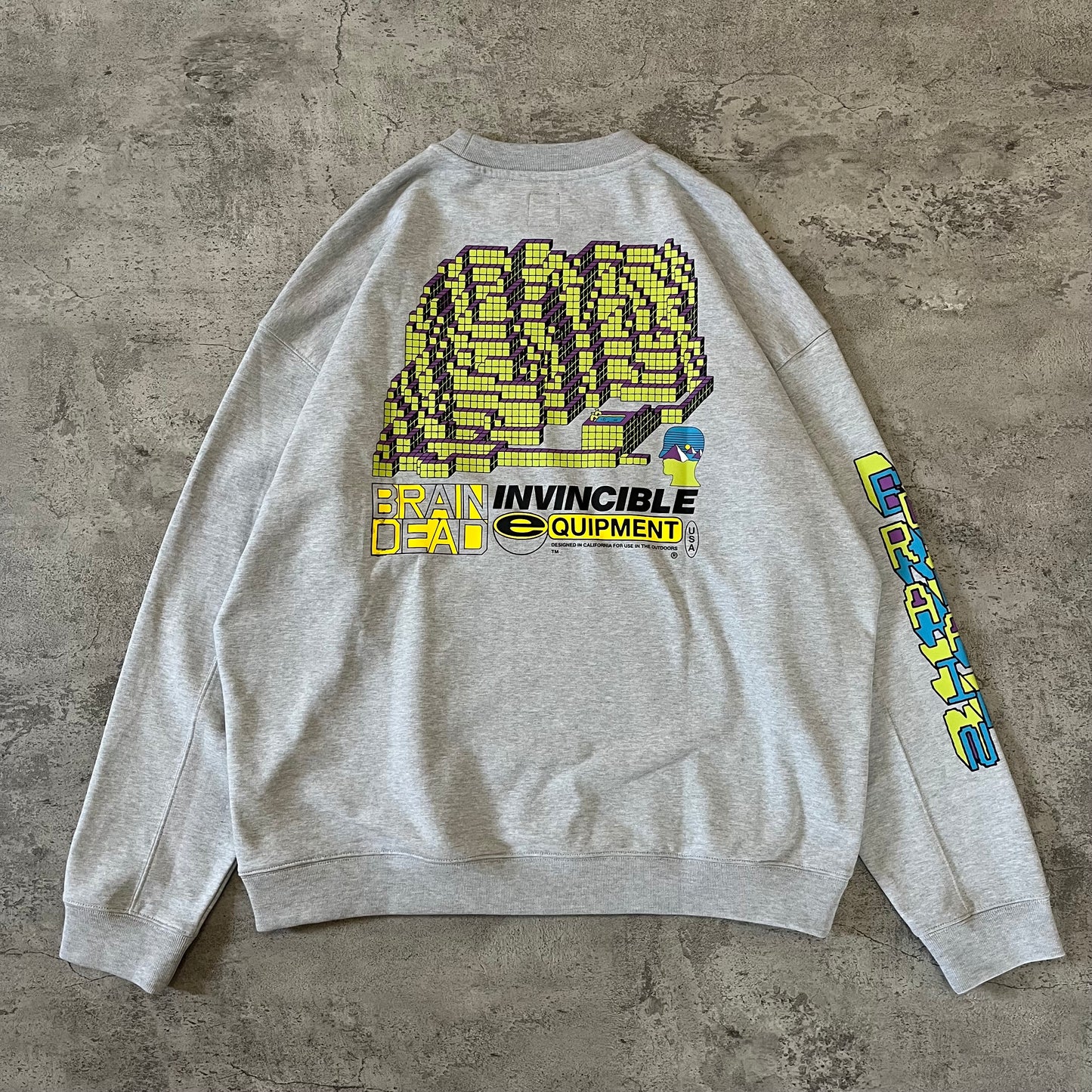 Brain Dead x Invincible Building Block Crewneck - Grey
