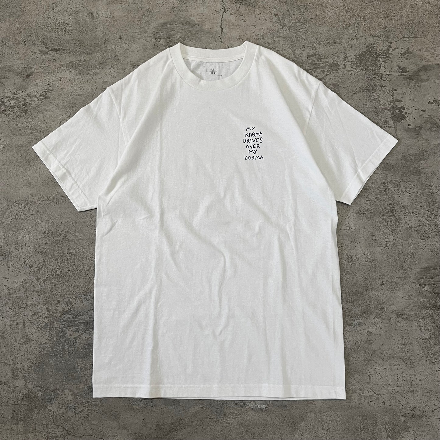 Gimme Give ‘МУ KARMA DRIVES OVER MY DOGMA’ SS Tee - White