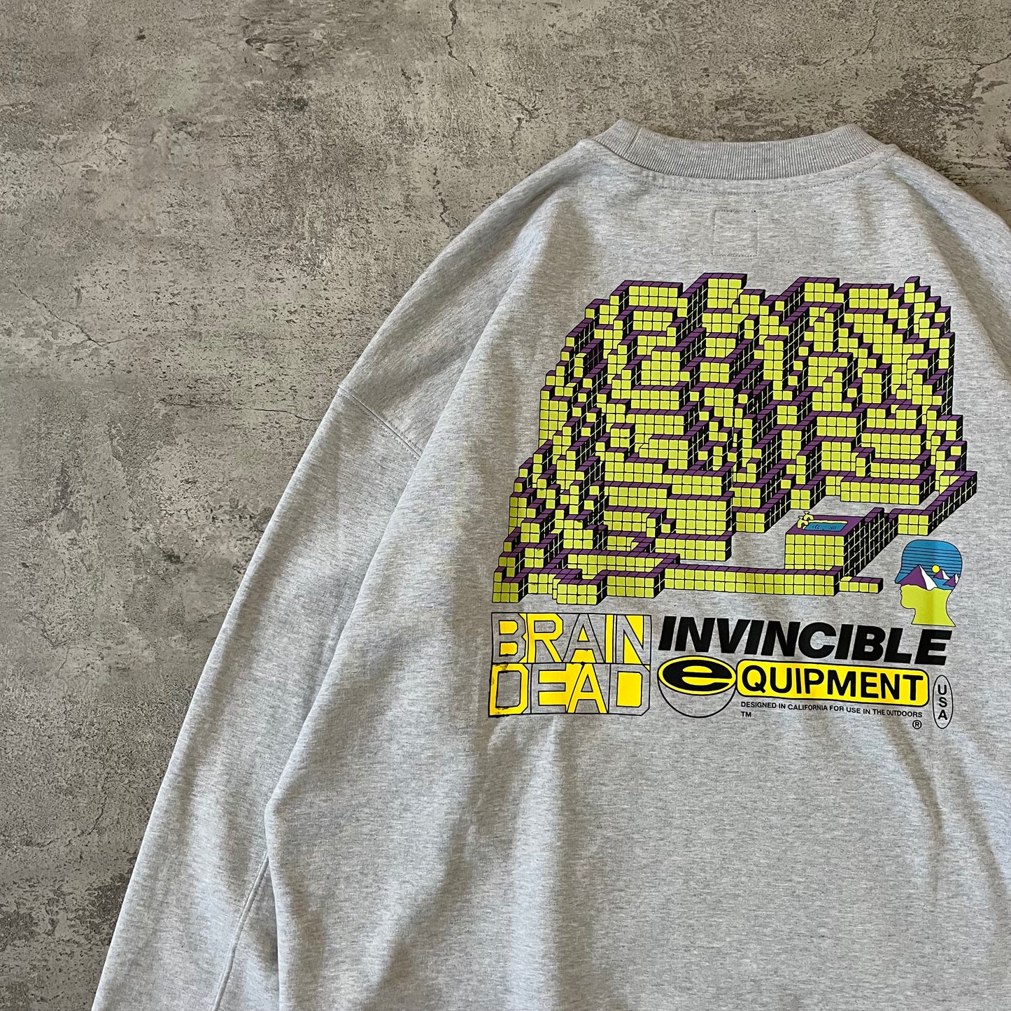Brain Dead x Invincible Building Block Crewneck - Grey