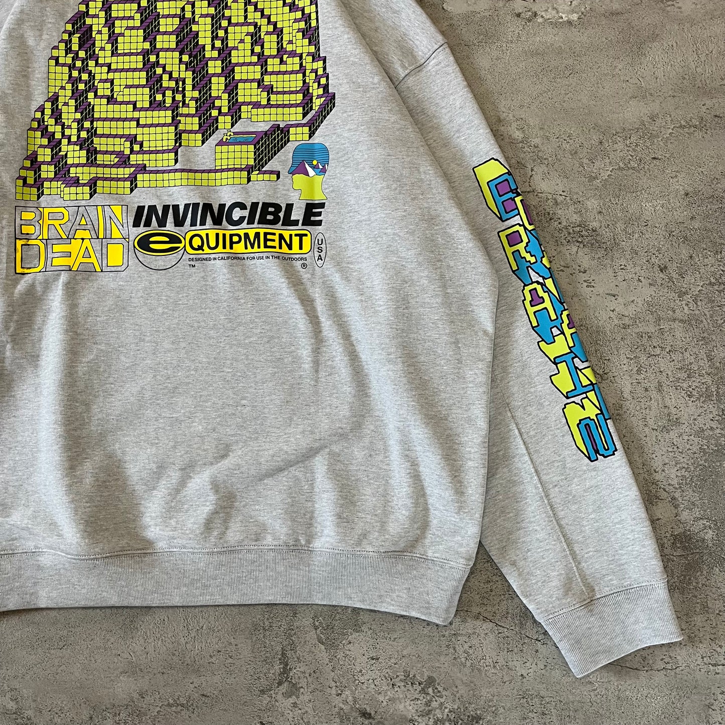 Brain Dead x Invincible Building Block Crewneck - Grey