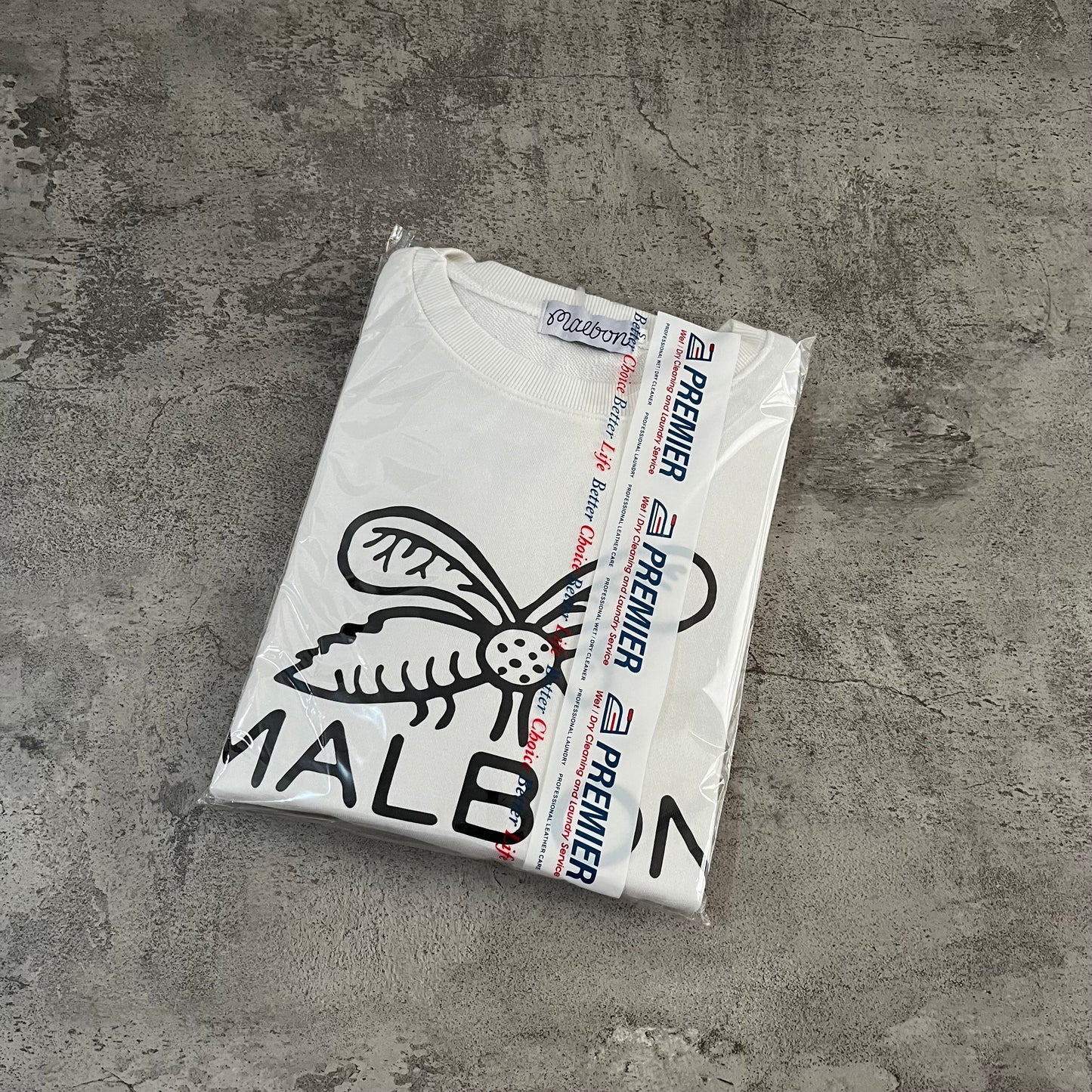 MALBON Stinger Logo Crewneck - White