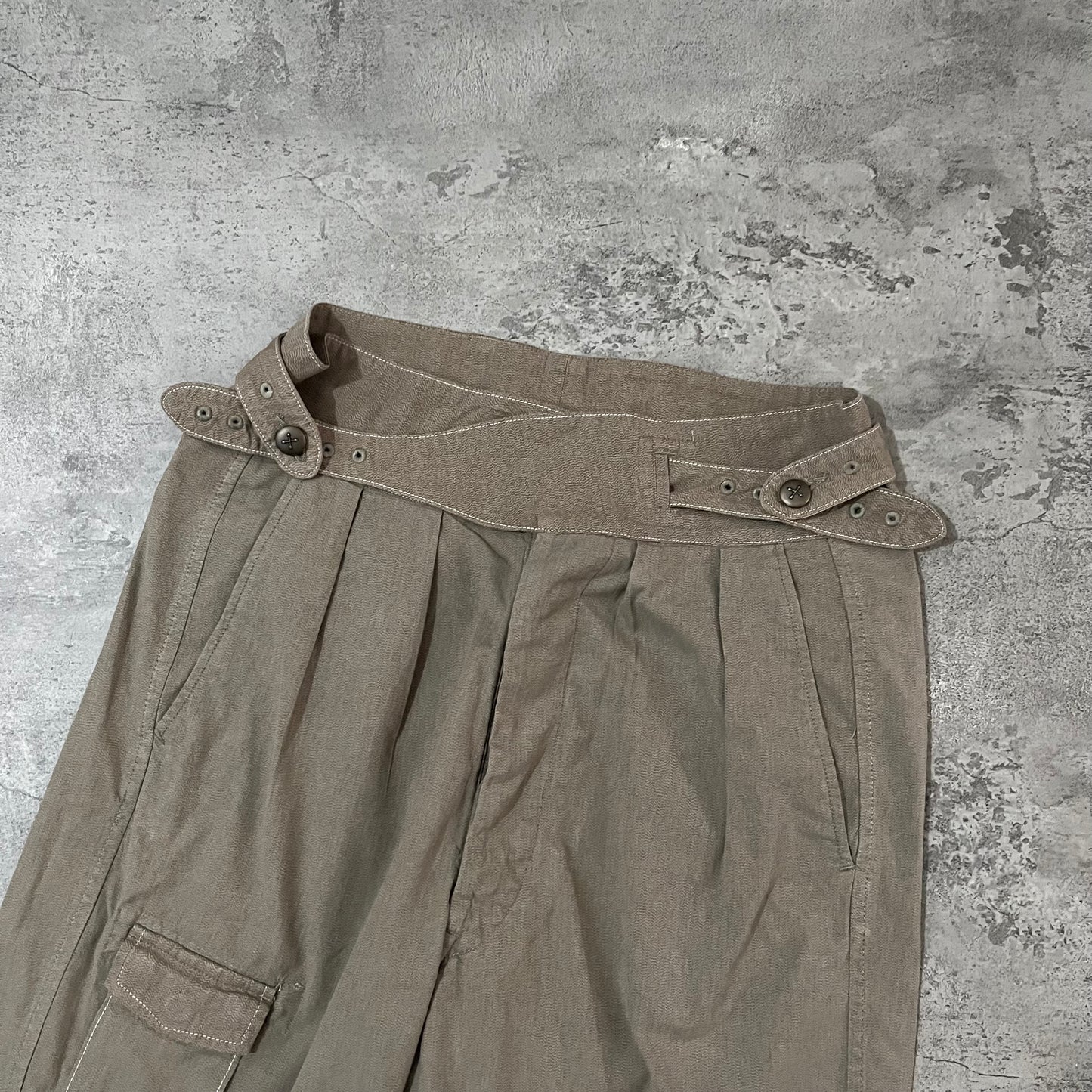 KAPITAL - Bermuda Herringbone Strap Shorts