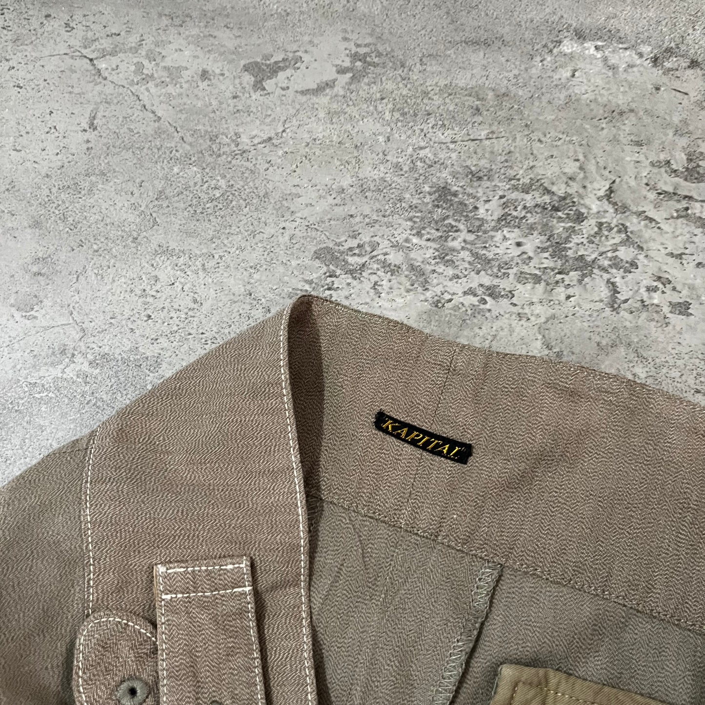 KAPITAL - Bermuda Herringbone Strap Shorts