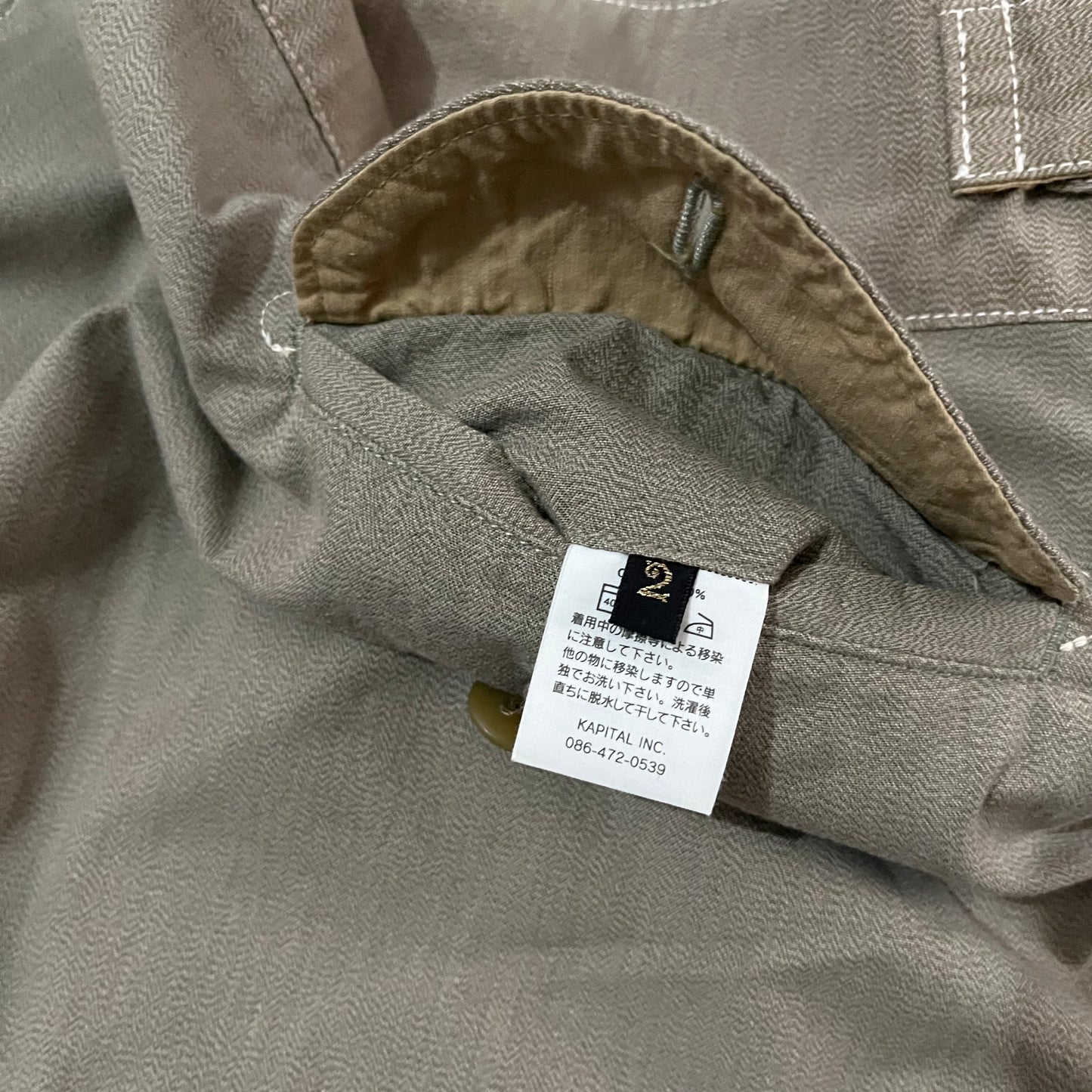 KAPITAL - Bermuda Herringbone Strap Shorts