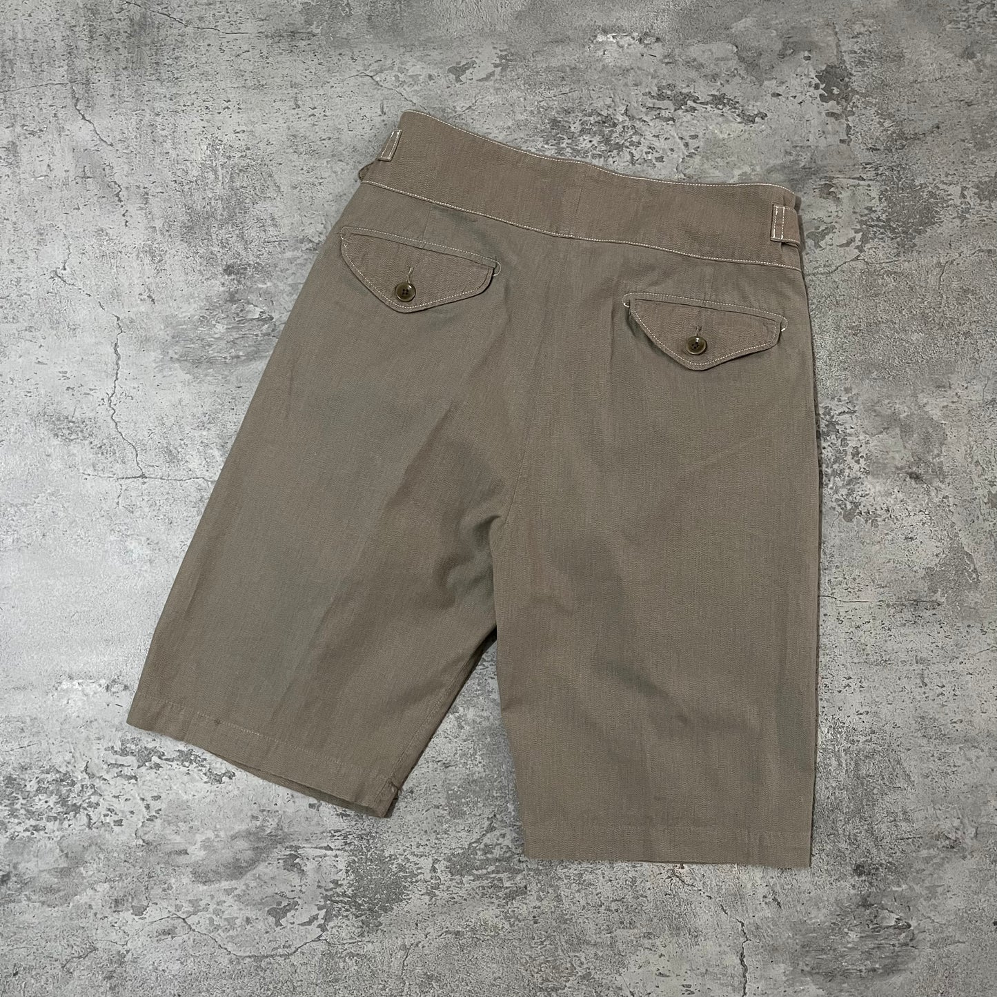 KAPITAL - Bermuda Herringbone Strap Shorts