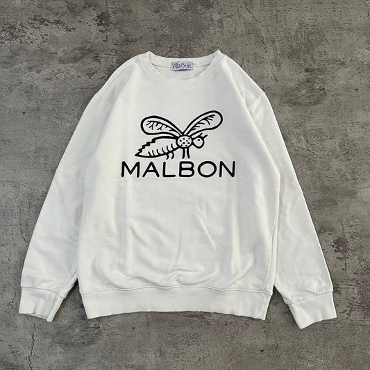 MALBON Stinger Logo Crewneck - White